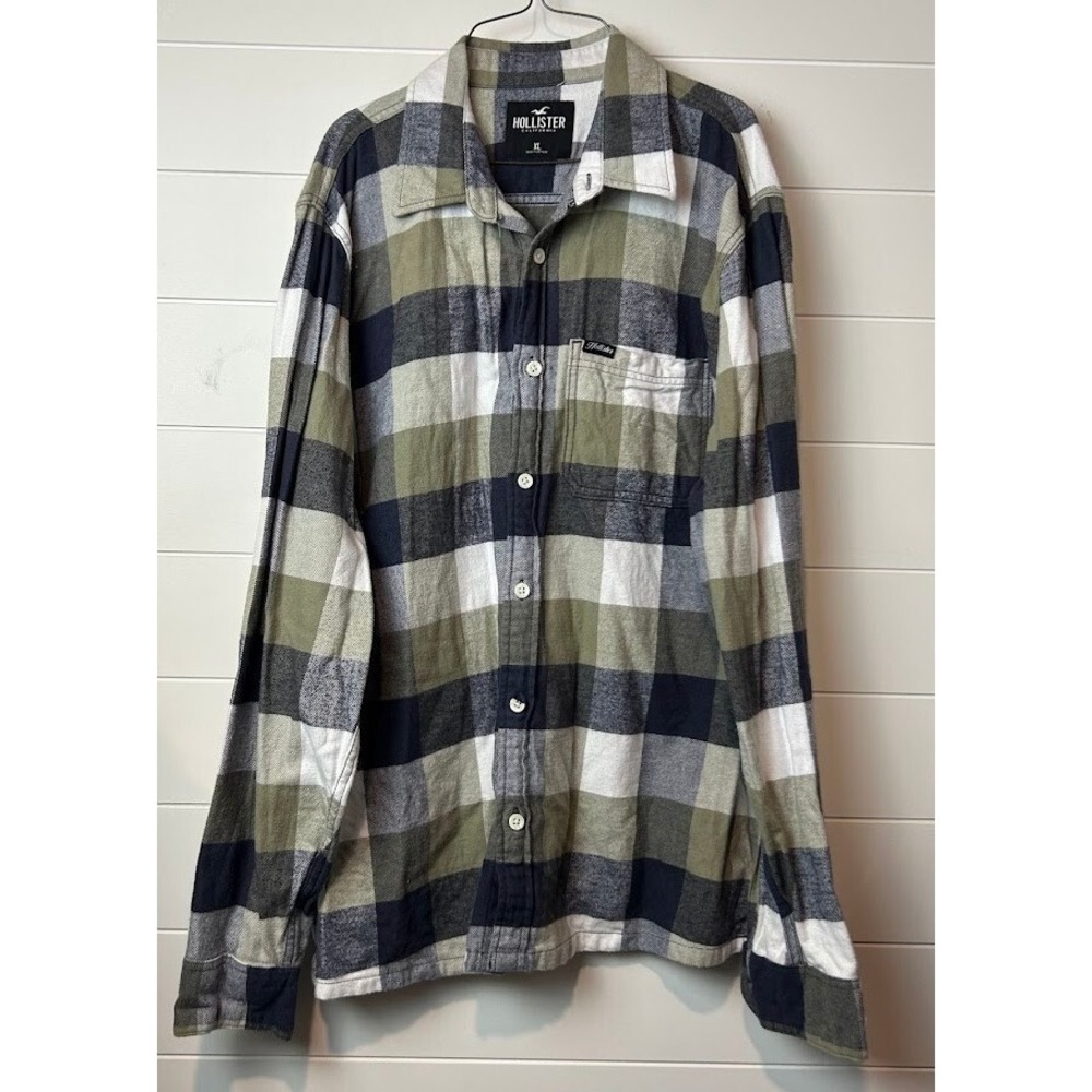 Lot of 2 Hollister Plaid Button‎ Down Shirt Men's XL